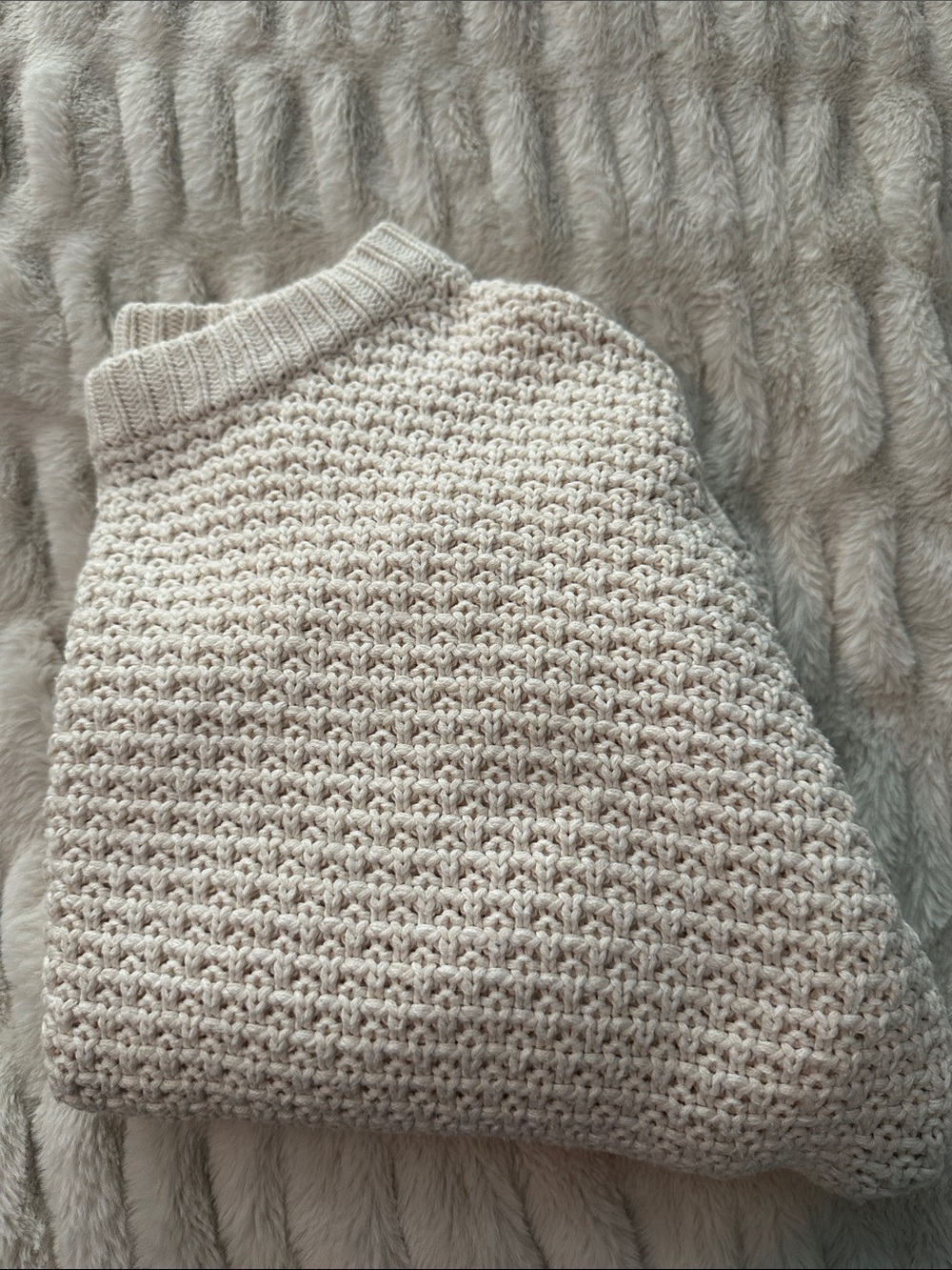 Cream Knit Women's Sweater - Classic Textured Pullover Universal Thread Large - Picture 5 of 5